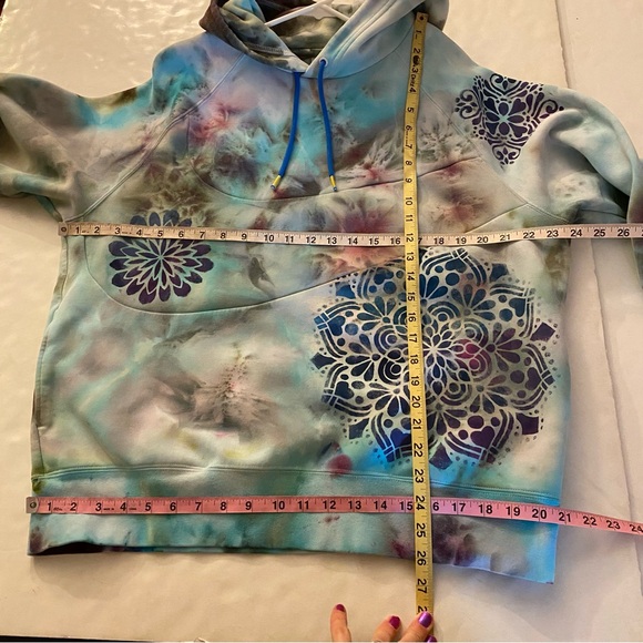 Nike Tie Dye Hoodie Sweatshirt Mens Size Large Unisex Pullover Hand Painted Blue - Picture 15 of 16